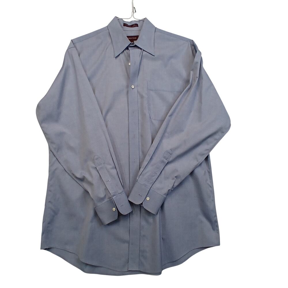 Nordstrom Mens Medium Light Blue Button Down Shirt Smartcare Dress
